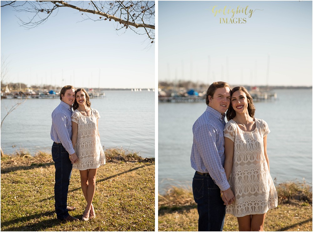 Engagements at White Rock Lake photographed by Dallas wedding photographer Golightly Images